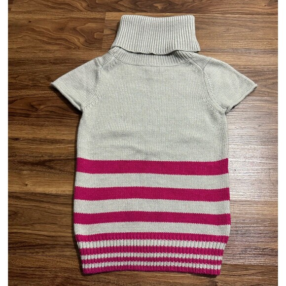 BCBG Maxazria Womens Gray Wool Blend Short Sleeve Turtle Neck Sweater Size Small - Picture 5 of 5